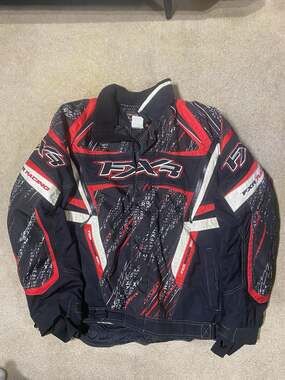 FXR Racing Helix Snowmobile Jacket Red Black All Over Print XL